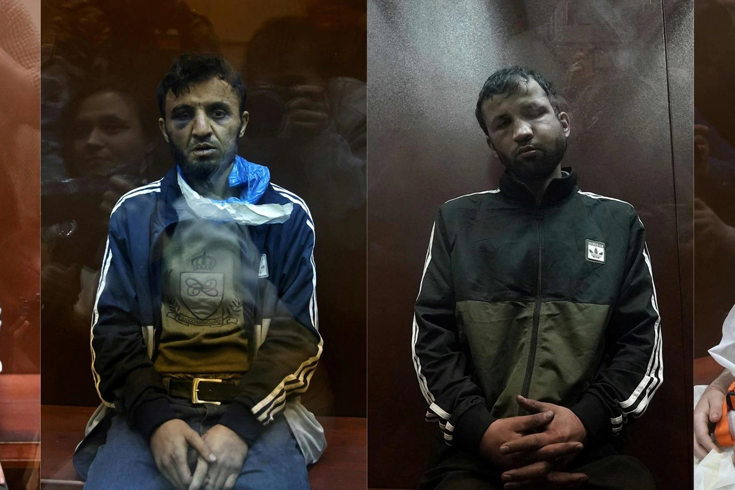 I quattro sospettati per l'attentato a Mosca in tribunale con segni di violenze (Ansa)