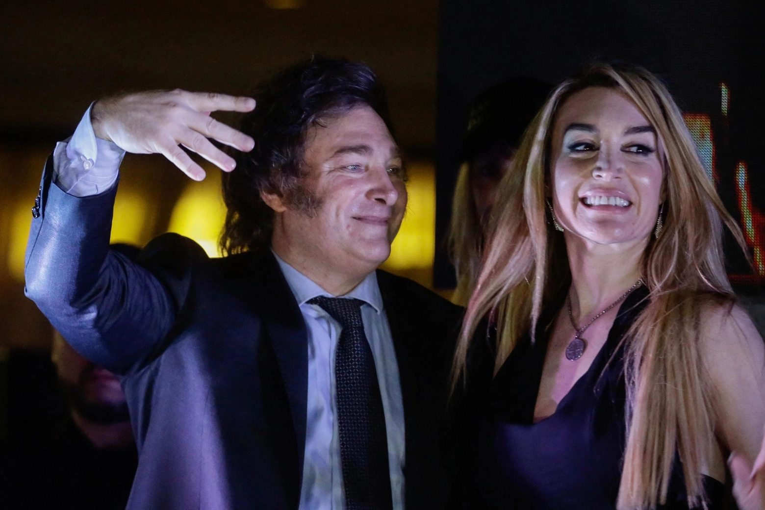 Il presidente argentino Javier Milei e l'ex compagna Fatima Florez