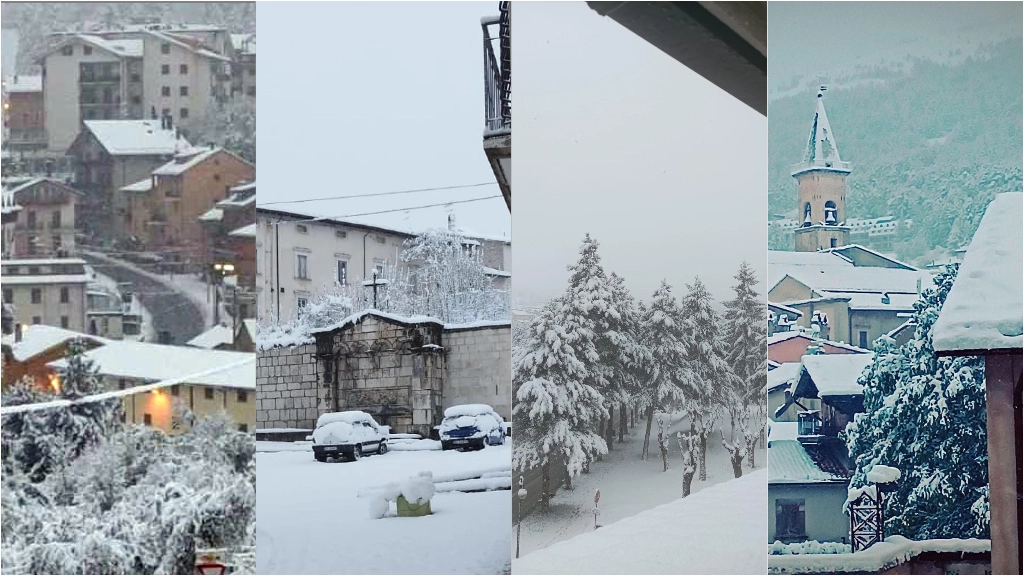 La neve negli ultimi giorni in Appennino (foto Ansa)