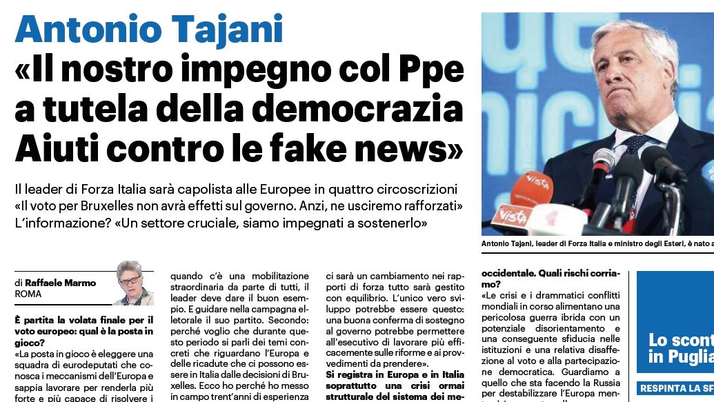 L'intervista di Qn ad Antonio Tajani