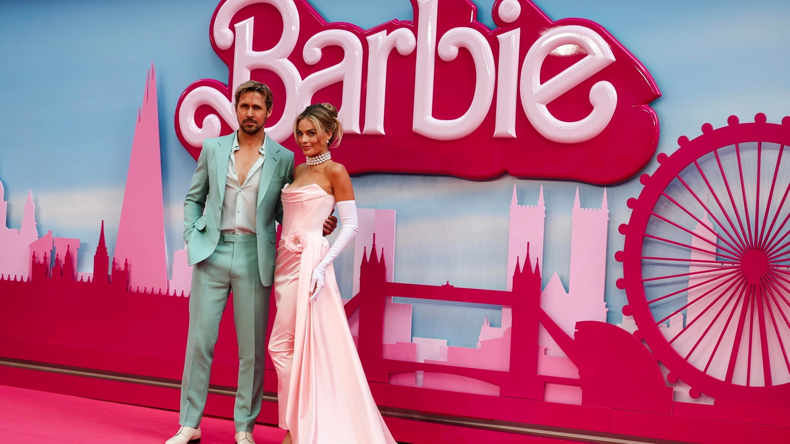 Ryan Gosling e Margot Robbie alla premiere europea di 'Barbie'