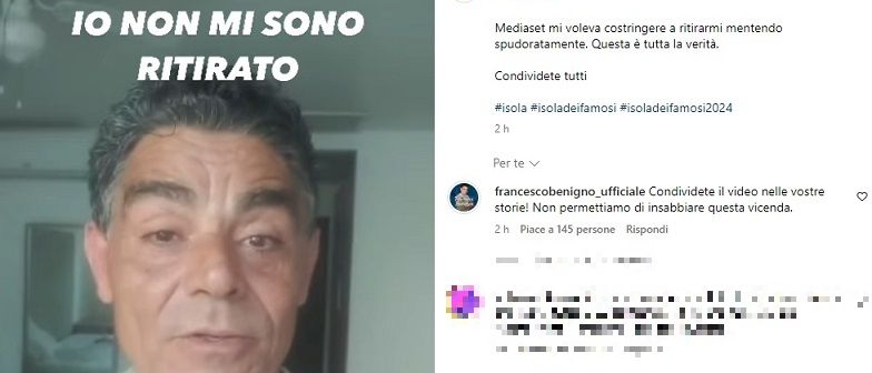Francesco Benigno fuori dall’Isola dei Famosi, il video con le accuse: “Mi hanno chiesto di mentire, mi hanno proposto dei soldi”