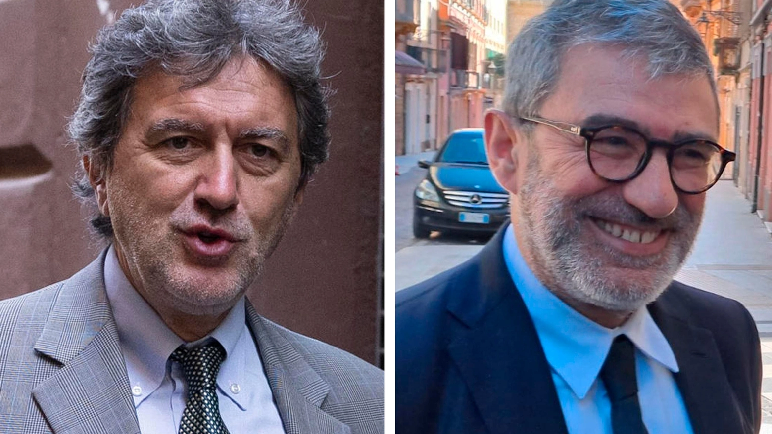Marco Marsilio e Luciano D'Amico, candidati alla presidenza della Regione Abruzzo