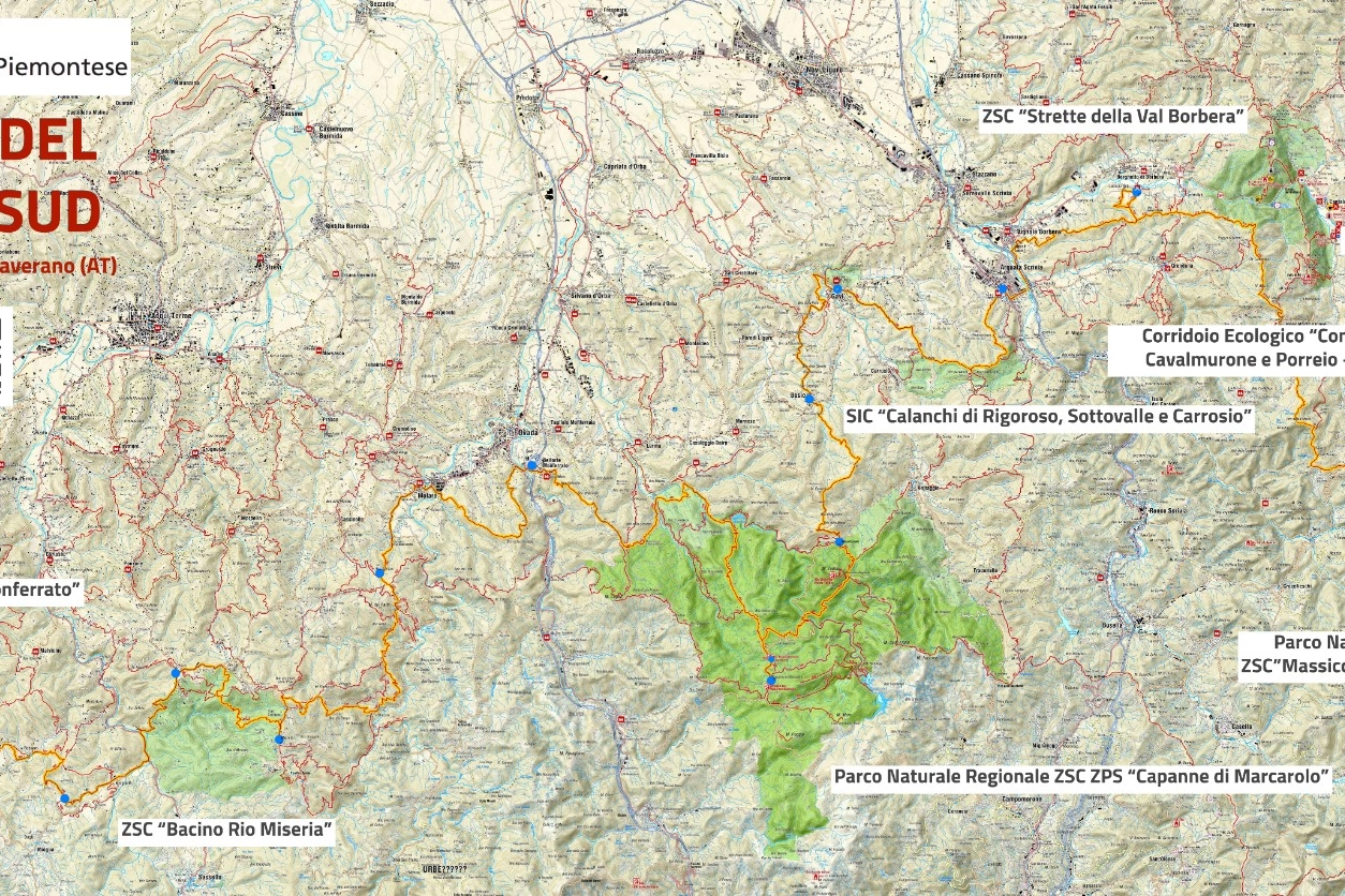 La mappa del Cammino PiemonteSud