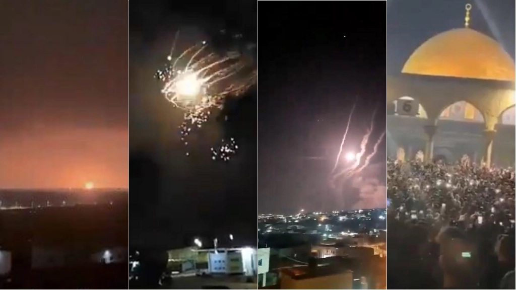 L'Iran lancia missili contro Israele, i palestinesi festeggiano a Gerusalemme