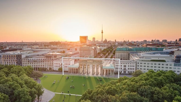 Skyline berlinese al tramonto