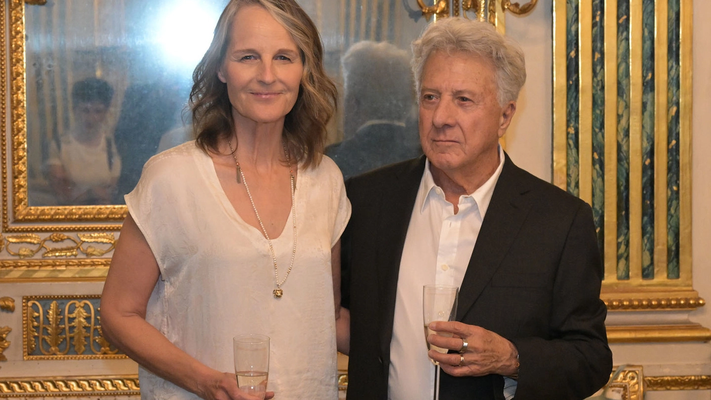 Helen Hunt e Dustin Hoffman, star del film di Peter Greenaway girato a Lucca