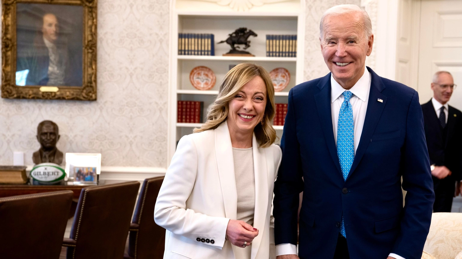Giorgia Meloni e Joe Biden (foto Ansa)