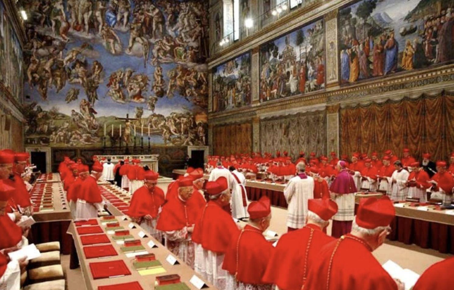 Un momento del conclave