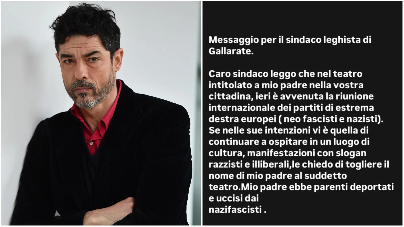 Alessandro Gassman bacchetta il sindaco di Gallarate: “Tolga il nome di mio padre al teatro del Remigration Summit”