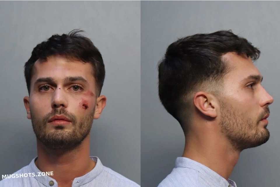 Matteo Falcinelli, lo studente italiano arrestato a Miami, nella foto segnaletica