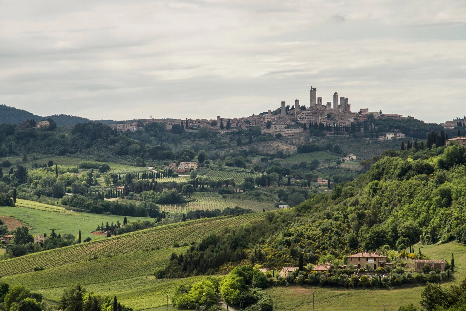 San Gimignano, panorama sulle colline senesi