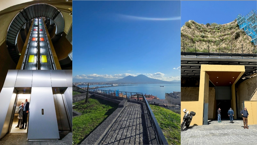 Apre l'ascensore di Monte Echia e il belvedere riqualifcato