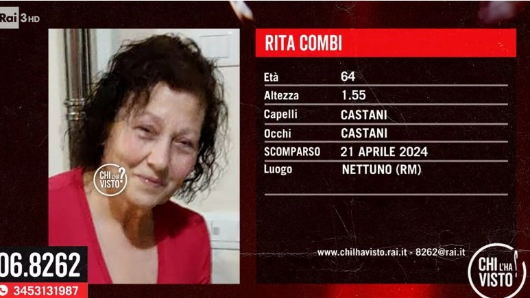Rita Combi, nella scheda di ricerca di 'Chi l'ha visto?'