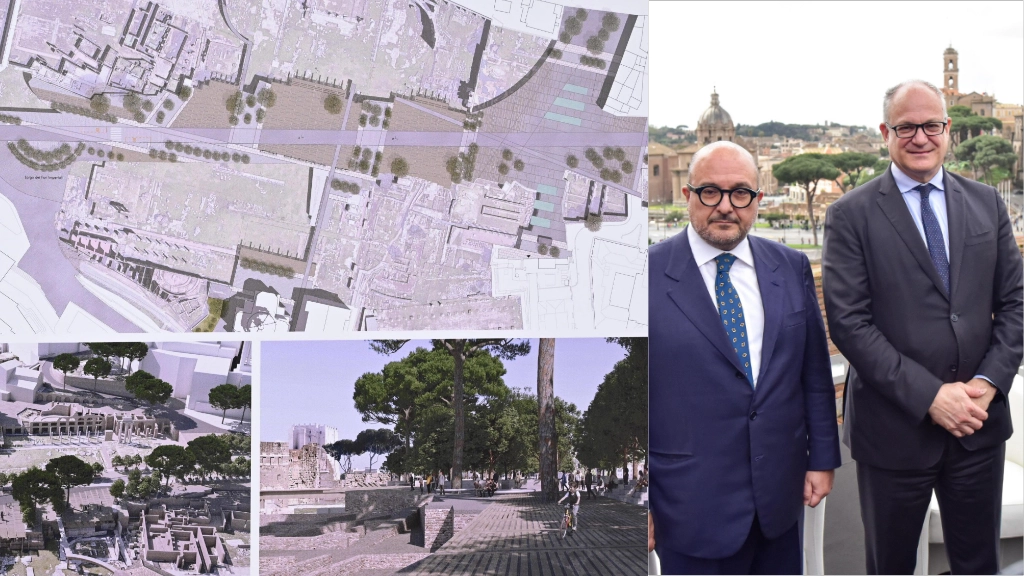 Presentato il progetto della Passeggiata Archeologica dei Fori dal ministro Sangiuliano e dal sindaco di Roma Gualtieri