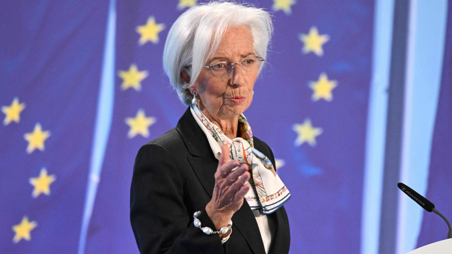 La presidente della Bce Christine Lagarde (foto Ansa)