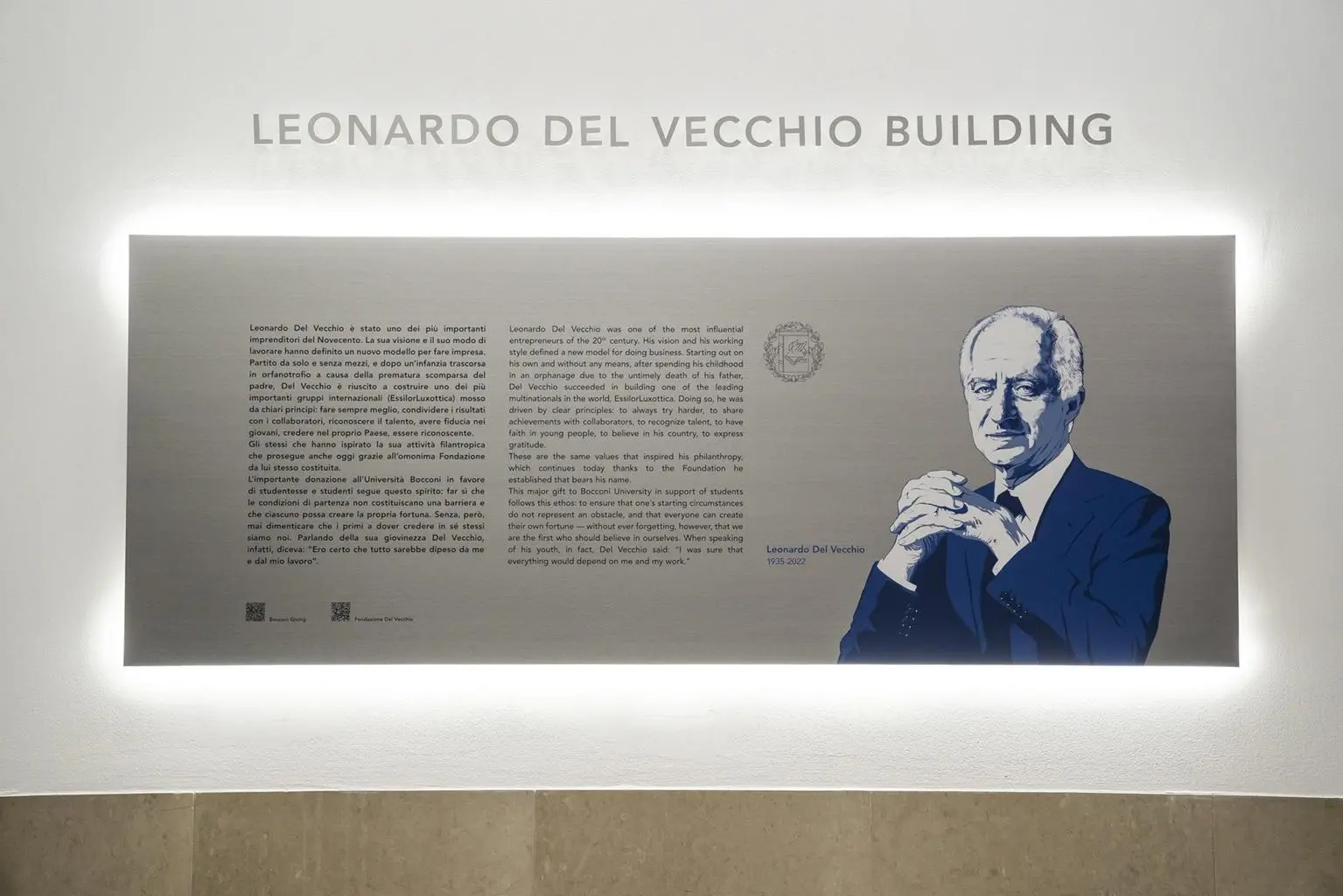 L'Università Bocconi dedica un edificio a Leonardo Del Vecchio: omaggio al suo lascito