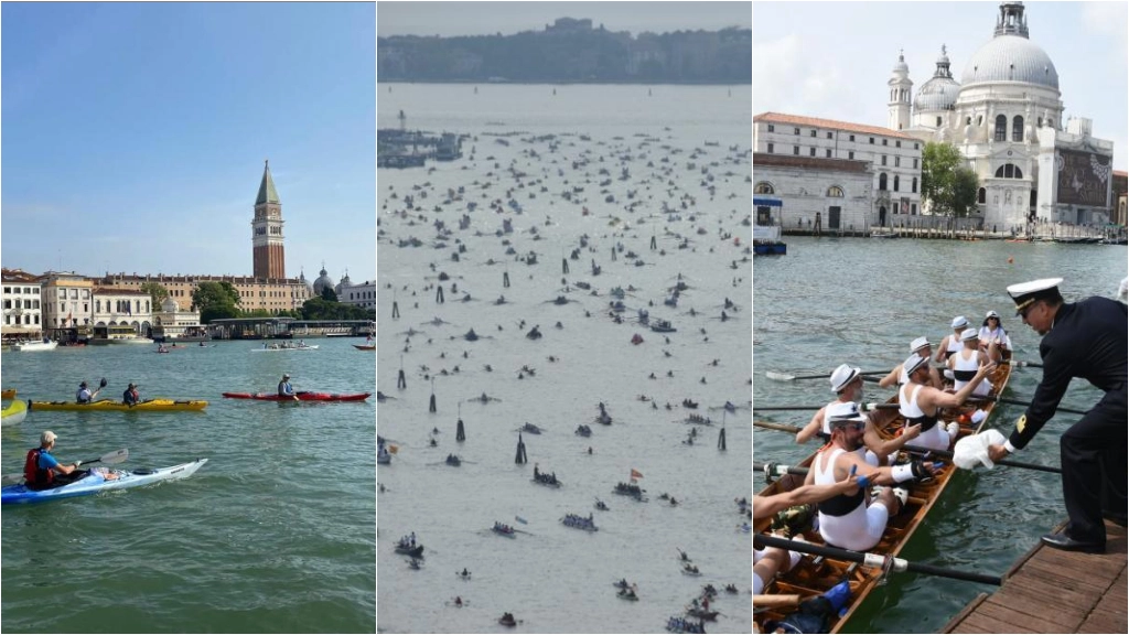 Oltre 7.500 partecipanti su 2.000 barche provenienti da 29 nazioni hanno invaso la laguna di Venezia per la tradizionale manifestazione per imbarcazioni rigorosamente a remi