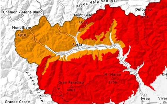 Il bollettino meteo delle valanghe in Valle d'Aosta oggi 4 marzo 2024