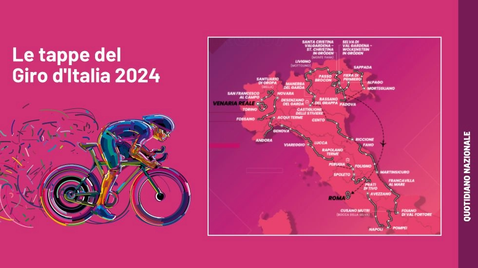 Tutto quello c’è da sapere sul percorso della corsa rosa 2024: partenza da Venaria Reale e arrivo a Roma