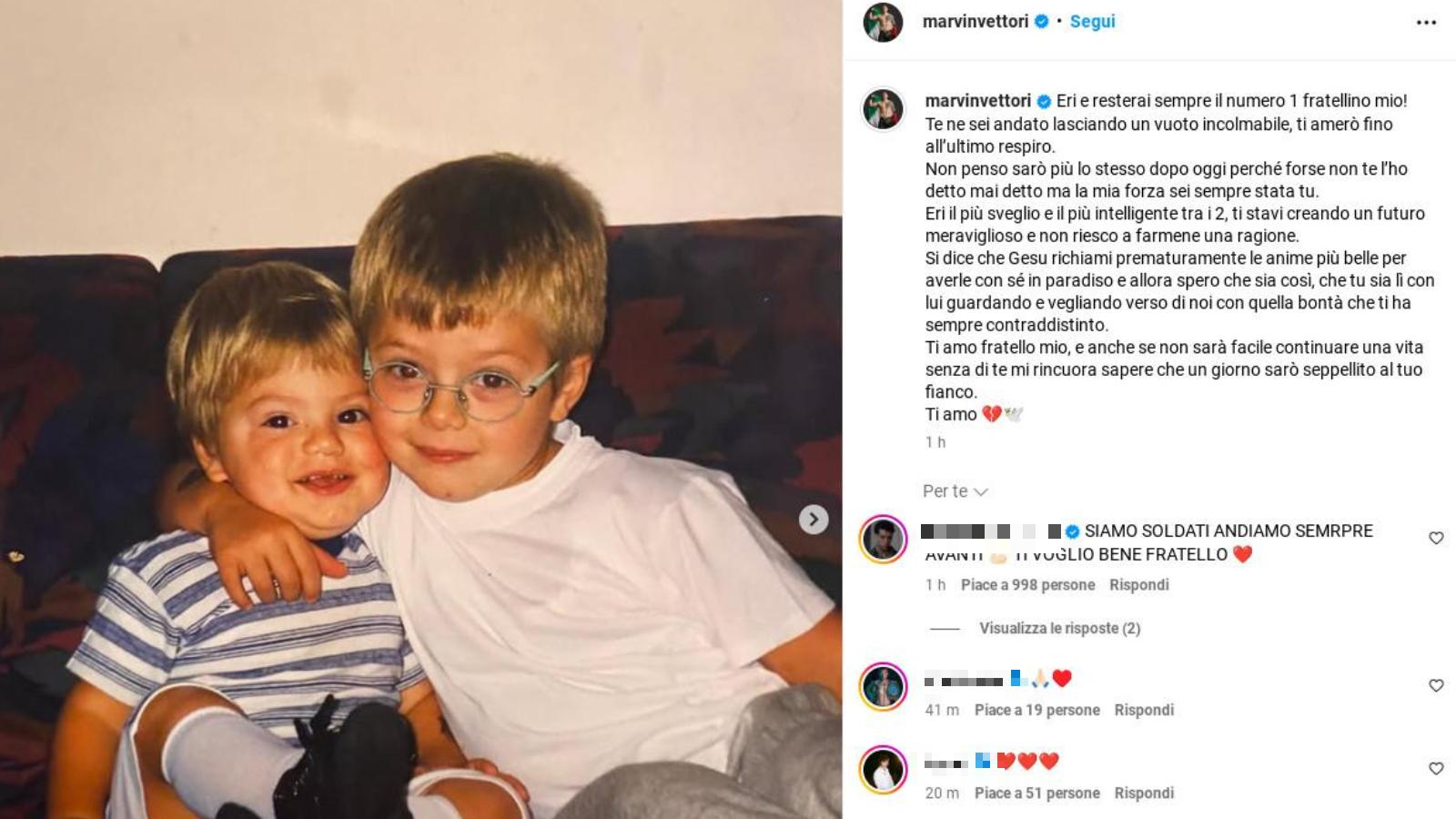 amerò fino da Quotidiano.net Ti amerò fino all’ultimo respiro Lo strazio di Marvin Vettori per la morte del fratello Patrick