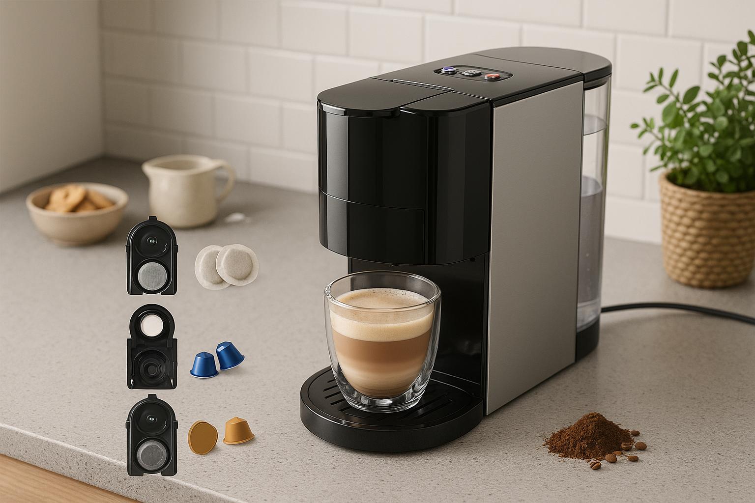 una macchina 5 sistemi 232 compatibile con nespresso dolce gusto e lavazza ed 232 anche in promo lampo