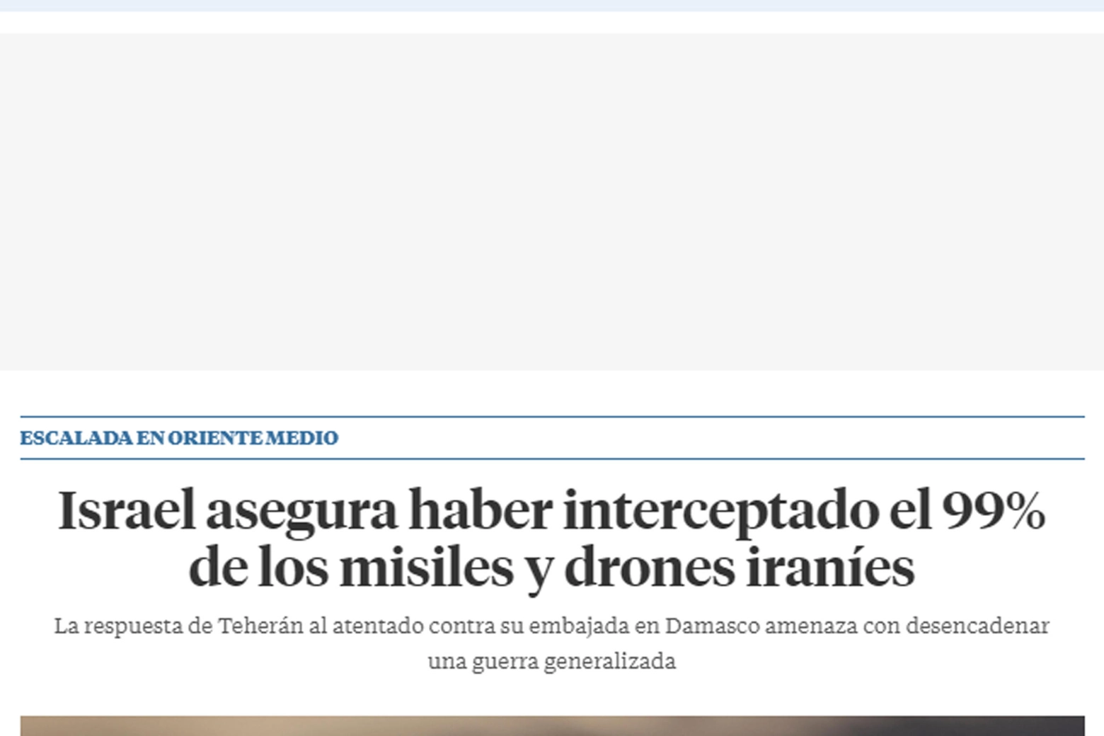 La Vanguardia: "Israele assicura di aver intercettato il 99% dei missili e droni iraniani"