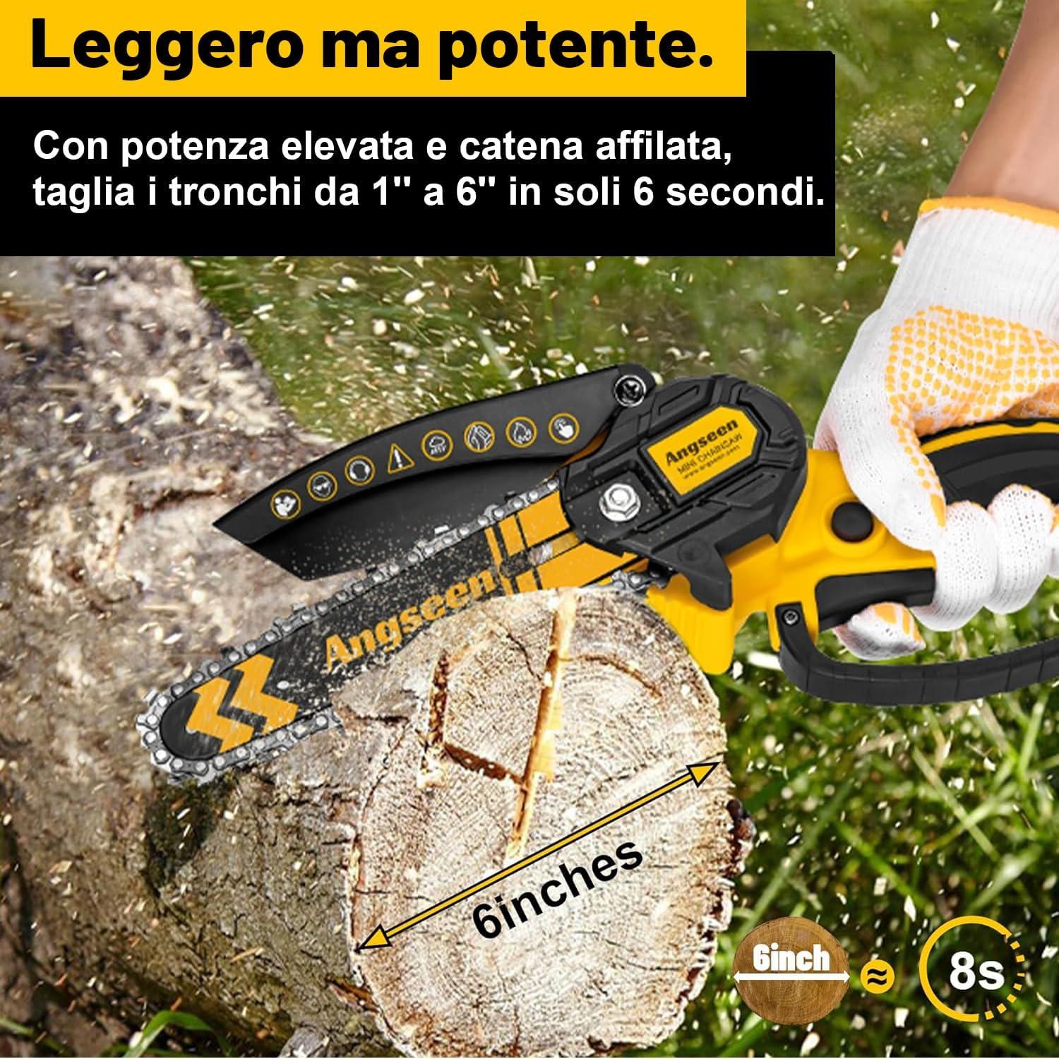 la tua alleata per il giardinaggio mini motosega a batteria da 6 pollici oggi in super sconto