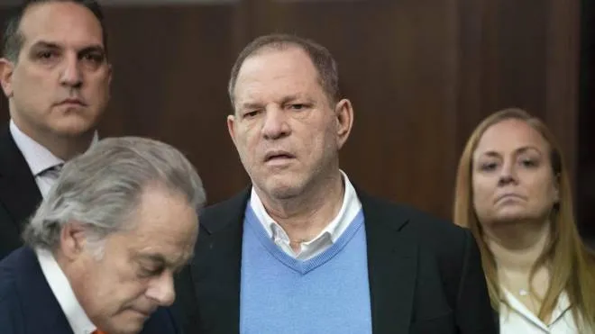 Harvey Weinstein, with his attorney, Benjamin Brafman. left,  listens during a court proceeding, Friday, May 25, 2018, in New York.  Weinstein has been arraigned on rape, criminal sex act and other sex charges stemming from encounters with two women.  (Steven Hirsch/New York Post via AP, Pool)