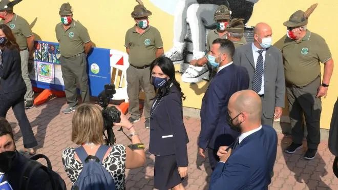 Italian Minister for Education, Lucia Azzolina, at the 'Guido Negri' primary school in Vo' Euganeo, the municipality that recorded the first death from Coronavirus Covid-19 on 21 February that was the first in the Veneto Region to enter in the lockdown, on the occasion of the initiatives for the opening of the 2020-2021 school year, Italy, 14 September 2020.
ANSA/NICOLA FOSSELLA