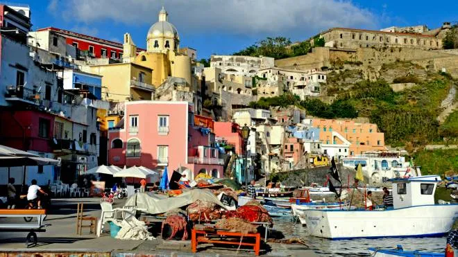 Una veduta dell'isola di Procida. L'isola del golfo di Napoli sara'  capitale italiana della cultura per l'anno 2022, 18  gennaio 2021
 ANSA/ Comitato Procida Capitale della Cultura 2022 EDITORIAL USE ONLY NO SALES