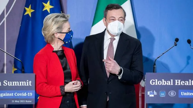 Mario Draghi e Ursula von der Leyen  
