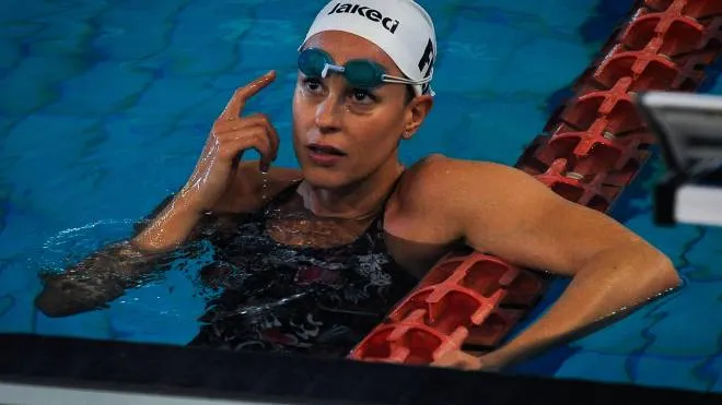 Olympic Italian swimmer Federica Pellegrini starts training at the Federal Center of Verona, 4 May 2020. ANSA/FILIPPO VENEZIA