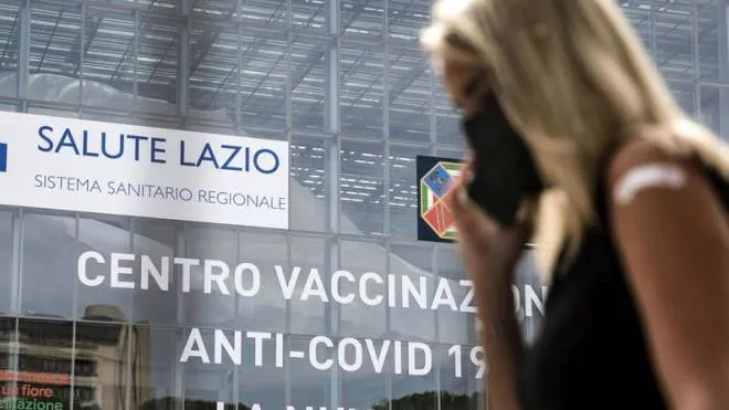 Il centro vaccinale Anti Covid 'La Nuvola' che ha subito l'attacco hacker ai sistemi informatici della Regione Lazio, Roma, 03 agosto 2021. ANSA/ANGELO CARCONI