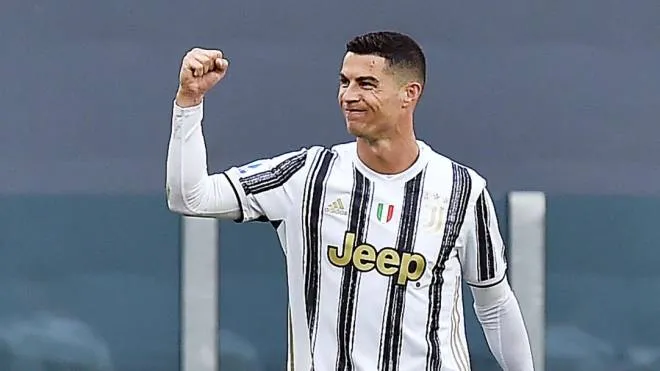 Juventus�? Cristiano Ronaldo jubilates after scoring the goal (1-0) during the italian Serie A soccer match Juventus FC vs FC Inter at the Allianz Stadium in Turin, Italy, 15 May 2021 ANSA/ALESSANDRO DI MARCO