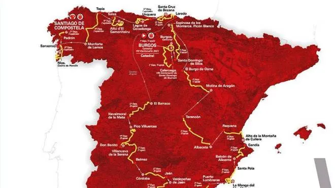 Il percorso 2021 della Vuelta
