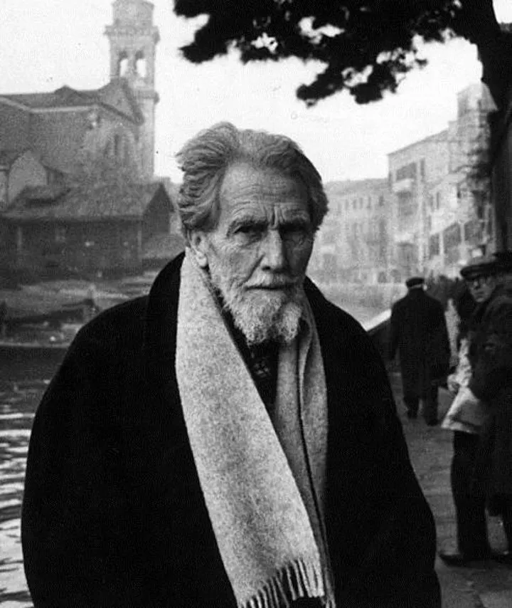 Ezra Pound (1885-1972) a Venezia in uno scatto del 1963