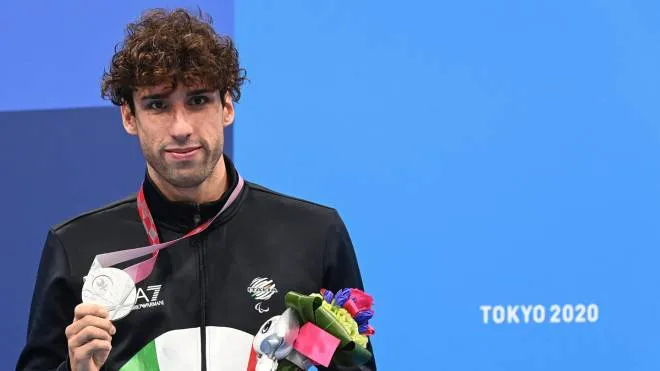 Stefano Raimondi ha conquistato l'argento nei 100 metri dorso di nuoto categoria S10 (menomazioni fisiche) alle Paralimpiadi di Tokyo, 2 settembre 2021.
ANSA/Augusto Bizzi/CIP   +NO SALES - EDITORIAL USE ONLY+