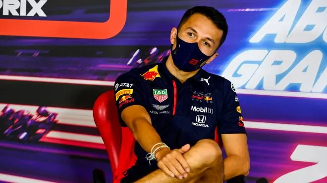epa08874959 A handout photo made available by the FIA shows Thai Formula One driver Alexander Albon of Aston Martin Red Bull Racing wearing a protective face mask during a press conference ahead of the Formula One Grand Prix of Abu Dhabi at Yas Marina Circuit in Abu Dhabi, United Arab Emirates, 10 December 2020. The Formula One Grand Prix of Abu Dhabi will take place on 13 December 2020.  EPA/FIA/F1 HANDOUT  HANDOUT EDITORIAL USE ONLY/NO SALES *** Local Caption *** BAHRAIN, BAHRAIN - NOVEMBER 26: <<enter caption here>> during previews ahead of the F1 Grand Prix of Bahrain at Bahrain International Circuit on November 26, 2020 in Bahrain, Bahrain. (Photo by Rudy Carezzevoli/Getty Images)