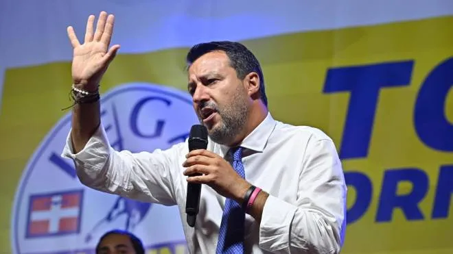 Comizio elettorale di Matteo Salvini a Torino, 9 settembre 2021.
ANSA ALESSANDRO DI MARCO