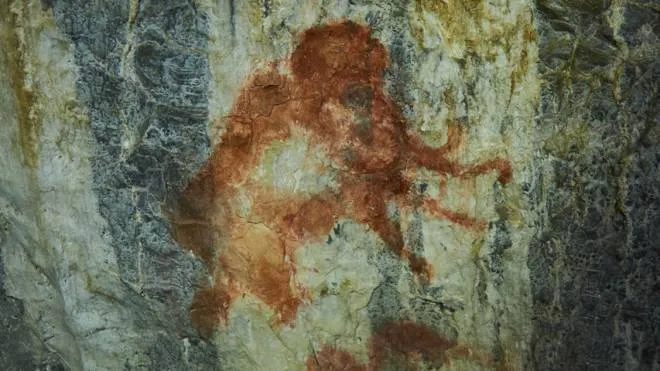 La pittura rupestre di un mammut
