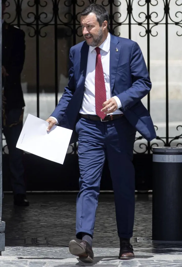 Matteo Salvini, 48 anni, leader della Lega, ieri mentre esce da palazzo Chigi