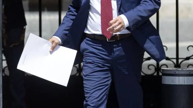 Matteo Salvini, 48 anni, leader della Lega, ieri mentre esce da palazzo Chigi