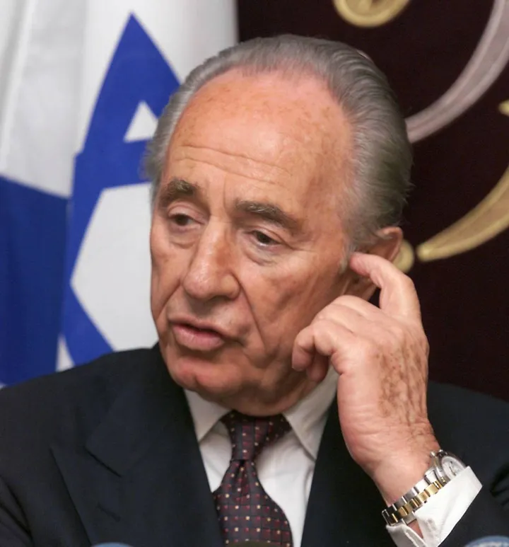 Shimon Peres (1923 - 2016), presidente di Israele 2007 - 2014 e Nobel per la pace nel 1994
