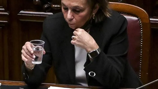 Il ministro dell’Interno, Luciana Lamorgese, 68 anni, durante il Question time alla Camera