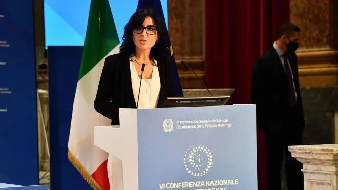 La ministra per le Politiche giovanili Fabiana Dadone alla VI Conferenza nazionale sulle dipendenze a Palazzo Ducale a Genova, 27 Novembre 2021
ANSA/LUCA ZENNARO