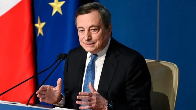 Italian Prime Minister Mario Draghi attends his year-end press conference in Rome, Italy, 22 December 2021. In his speech, the Italian Prime Minister hinted that he would be inclined to accept being head of state when the position opens in January 2022, saying that his government has laid the foundation for his work to be continued regardless of who is at its helm. ANSA/Riccardo Antimiani