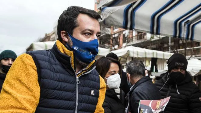 Matteo Salvini, 48 anni, ieri a Roma per una manifestazione elettorale