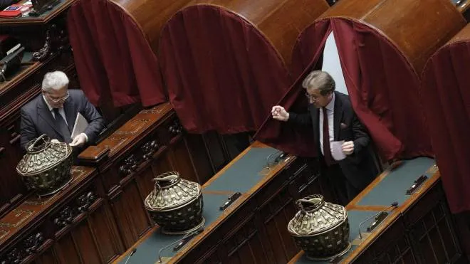 Un momento della riunione del Parlamento in seduta comune durante il quarto scrutinio per l'elezione del Presidente della Repubblica, Roma, 31 Gennaio 2015. ANSA/GIUSEPPE LAMI
