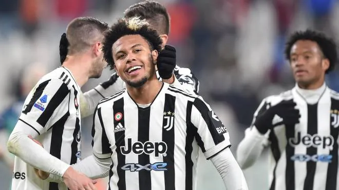 Juventus� Weston McKennie jubilates after scoring the goal (2-0) during the italian Serie A soccer match Juventus FC vs Udinese Calcio at the Allianz Stadium in Turin, Italy, 15 January 2022 ANSA/ALESSANDRO DI MARCO